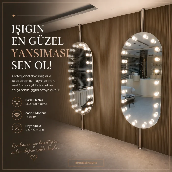 80x180 cm LED ışıklı boy aynası – Ayna Bahçesi